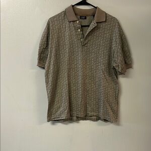 Brown Polo Shirt with Subtle Pattern